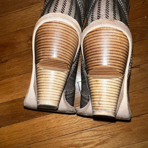 FENDI PLAID LONG COWBOY BOOTS WESTERN - Picture 14 of 16